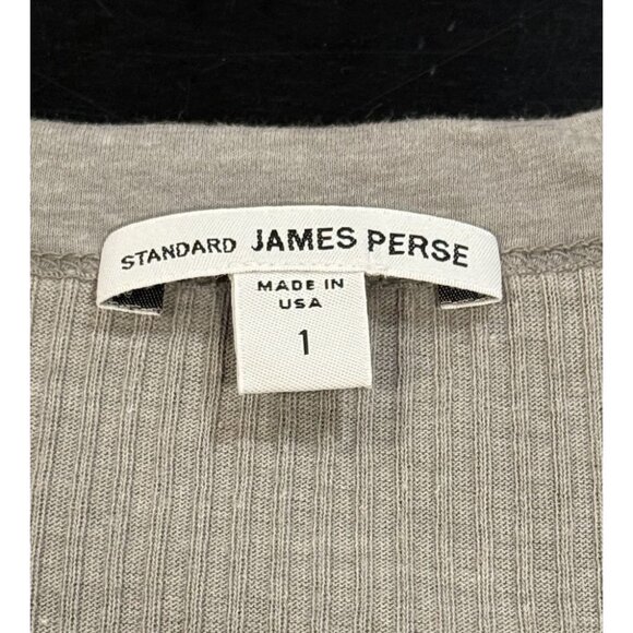 James Perse Size Small / 1 Rib Knit Sleeveless Gray Bodycon Stretch Tank Dress - Picture 6 of 11